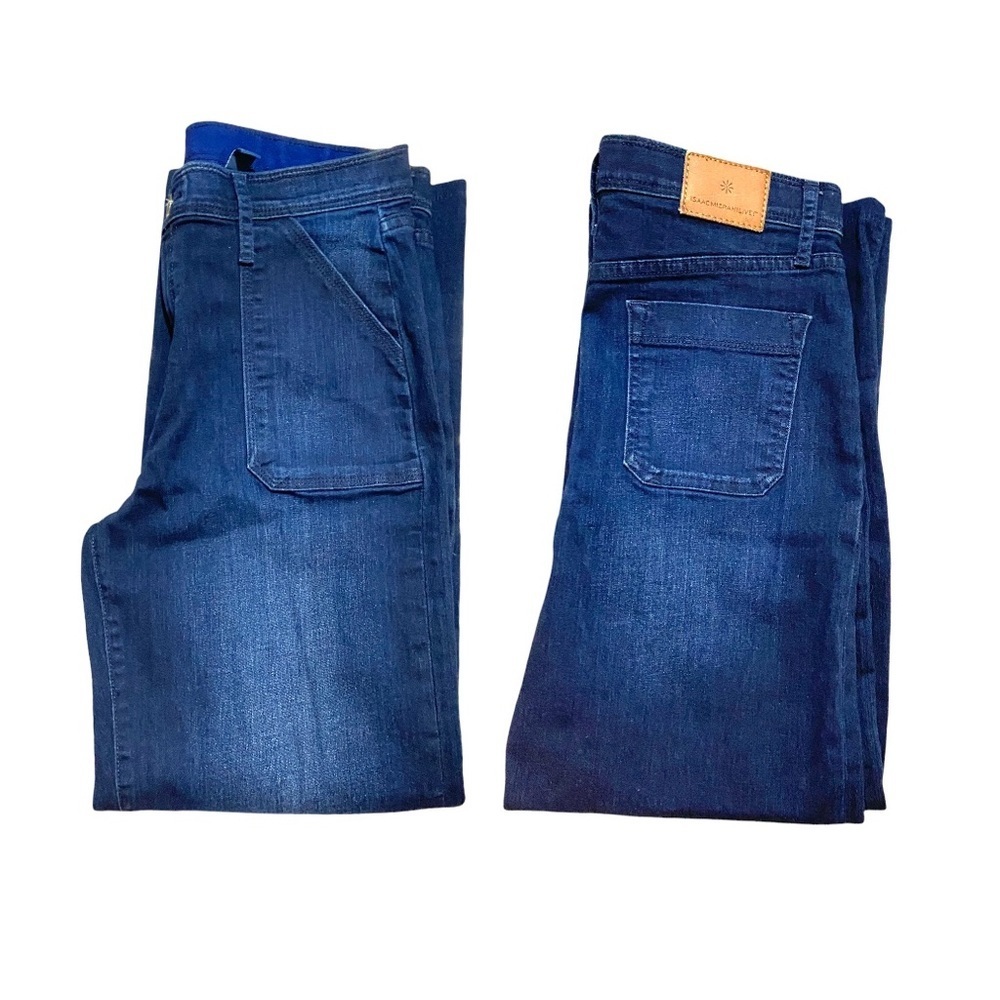 Isaac Mizrahi Woman’s Wide Leg Dark Blue Jeans Size 12